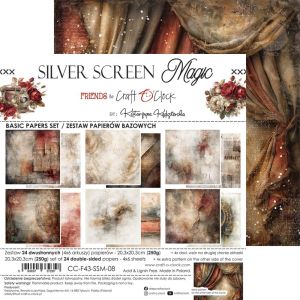 Комплект дизайнерска хартия - Silver Screen Magic - 24 листа