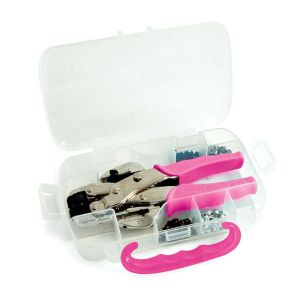 Crop-A-Dile pink box - Инструмент за поставяне на айлети / капси - ПЕРФОРИРА И ЗАТВАРЯ