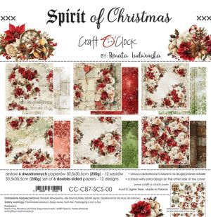 Комплект дизайнерска хартия 30,50х30,50 см- Spirit Of Christmas - 6 листа