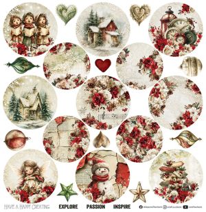 Комплект дизайнерска хартия 30,50х30,50 см- Spirit Of Christmas - 6 листа