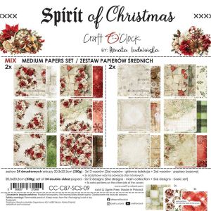 Комплект дизайнерска хартия 20,30х20,30 см - Spirit Of Christmas - 24 листа