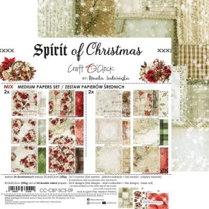 Комплект дизайнерска хартия 20,30х20,30 см - Spirit Of Christmas - 24 листа