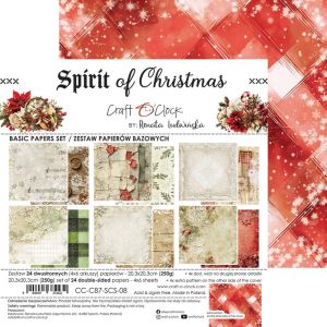 Комплект дизайнерска хартия 20,30х20,30 см - Spirit Of Christmas - 24 листа