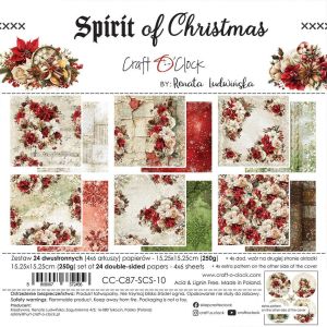 Комплект дизайнерска хартия 15,20х15,20 см- Spirit Of Christmas - 24 листа