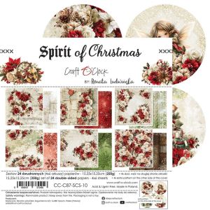 Комплект дизайнерска хартия 15,20х15,20 см- Spirit Of Christmas - 24 листа