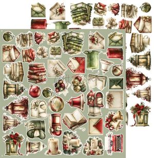 Комплект дизайнерска хартия с елементи за изрязване 30,50х30,50 см -Christmas/ Spirit Of Christmas  - 8 листа