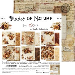 Комплект дизайнерска хартия 15,20х15,20 см - Shades Of Nature - 24 листа