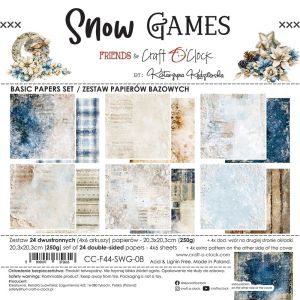 Комплект дизайнерска хартия 20,3х20,30см - Snow Game - 24 листа