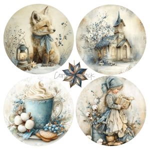 Комплект дизайнерска хартия 15,20Х15,20 см - Snow Game - 24 листа