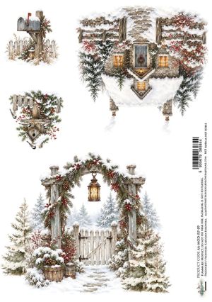 Фина оризова декупажна хартия - Тhe Magic of December- 29.7 х 21см. 