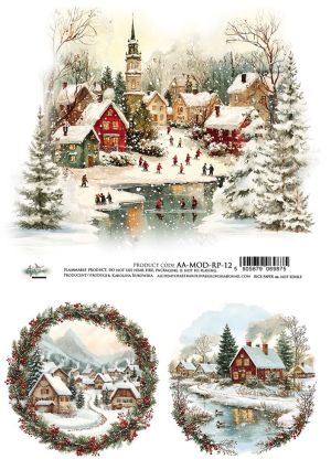 Фина оризова декупажна хартия - Тhe Magic of December- 29.7 х 21см. 