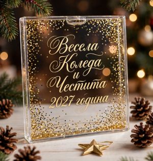 Магическа акрилна рамка с брокатени частици – 10,20 х 10,20 см