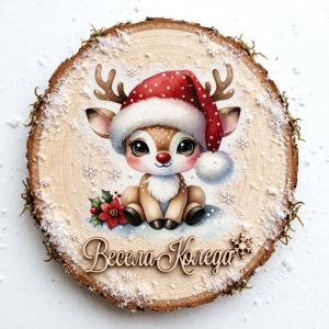 Фина оризова декупажна хартия - Ho Ho Ho - 29.6 х 21см. 